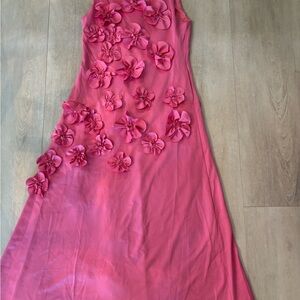 Pink Floral Sleeveless Dress